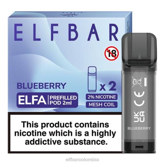 B802106 cápsula precargada elfbar elfa - 2 ml - 20 mg (paquete de 2) arándano