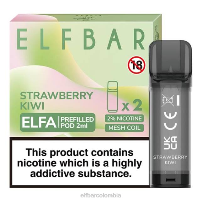 B802107 cápsula precargada elfbar elfa - 2 ml - 20 mg (paquete de 2) kiwi fresa