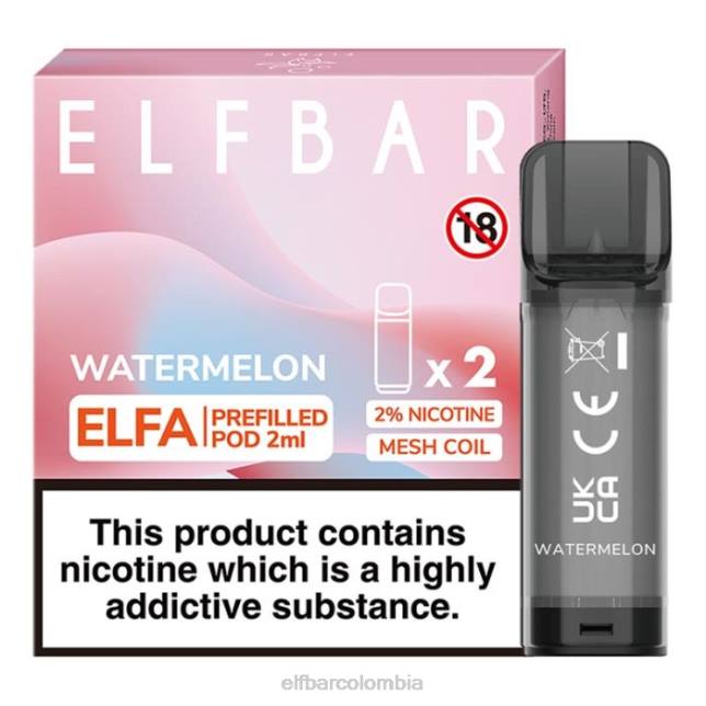 B802108 cápsula precargada elfbar elfa - 2 ml - 20 mg (paquete de 2) sandía