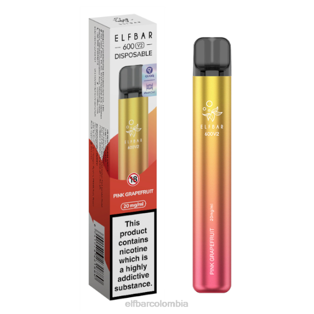 B80219 Vaporizador desechable elfbar 600v2 - 20 mg Toronja rosa