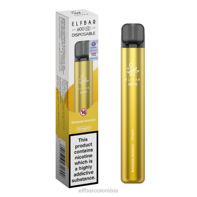 B80222 Vaporizador desechable elfbar 600v2 - 20 mg plátano mango