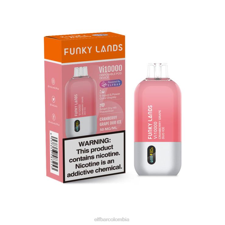 ELFBAR funky lands mejor sabor vape desechable vi10000 serie uva 48D46150 hielo dúo de uva y arándano