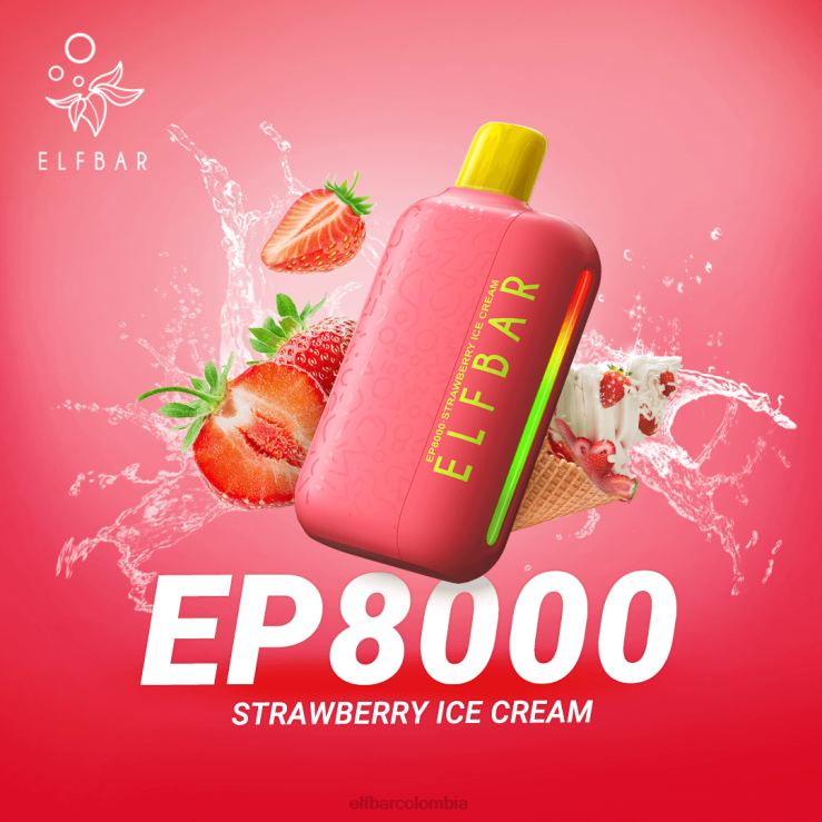 ELFBAR vape desechable nuevos soplos ep8000 48D4675 helado de fresa